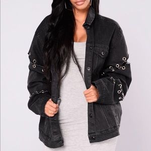 Black denim jacket